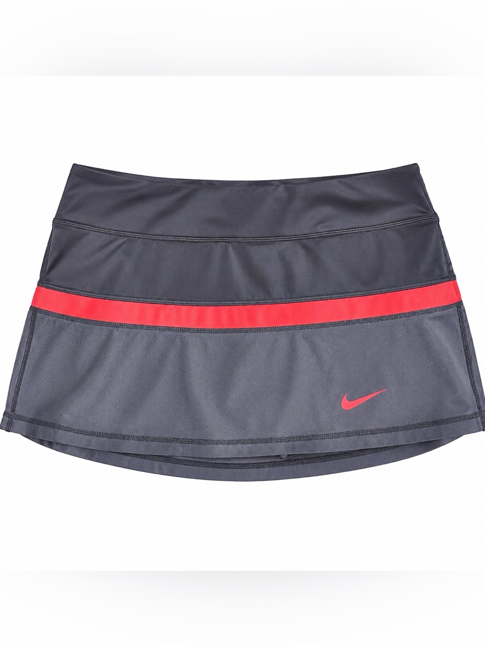 Nike Women's Charcoal Gray Tennis Skort w/Bright Coral Pink Stripe